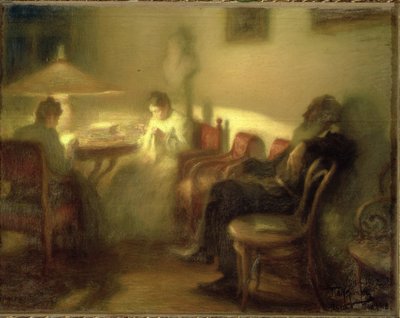 Der Schriftsteller Lew Nikolajewitsch Tolstoi mit seiner Familie in Jasnaja Poljana, 1902 von Leonid Osipovic Pasternak